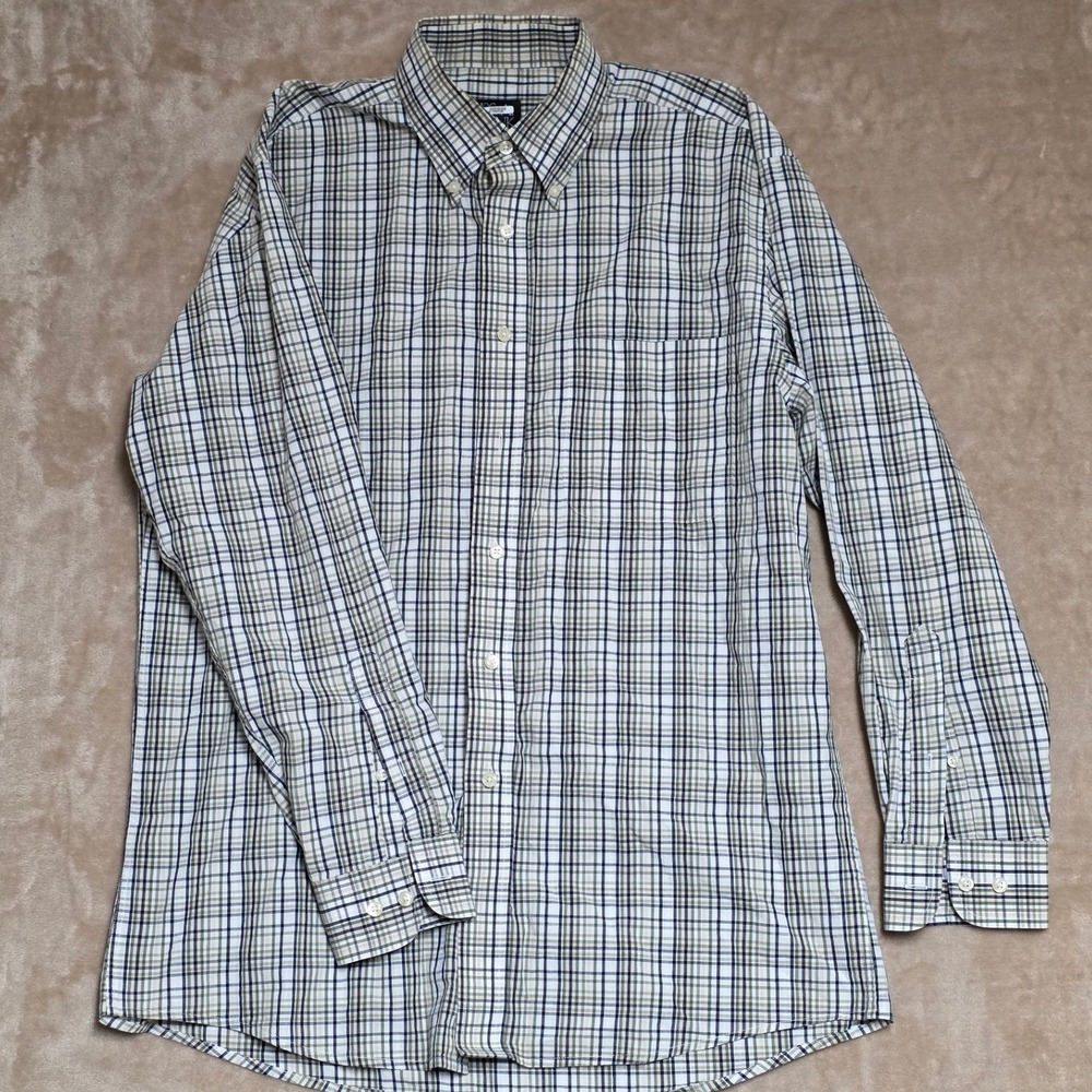 Jos A Bank Executive Collection Men's Long Sleeve Plaid Button Down Shirt M